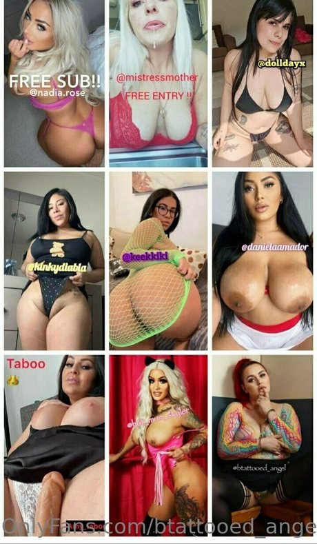 btattooed angel art model photos