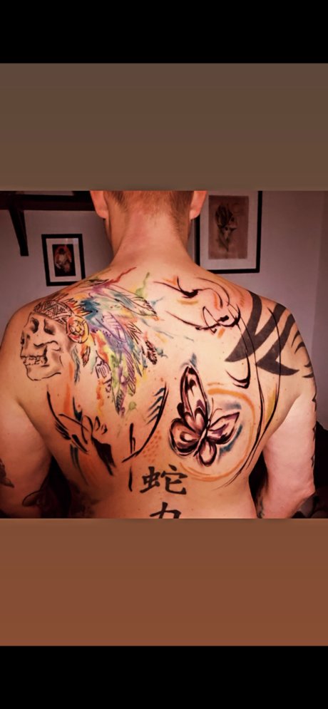 Tattooed guy pretty star photo